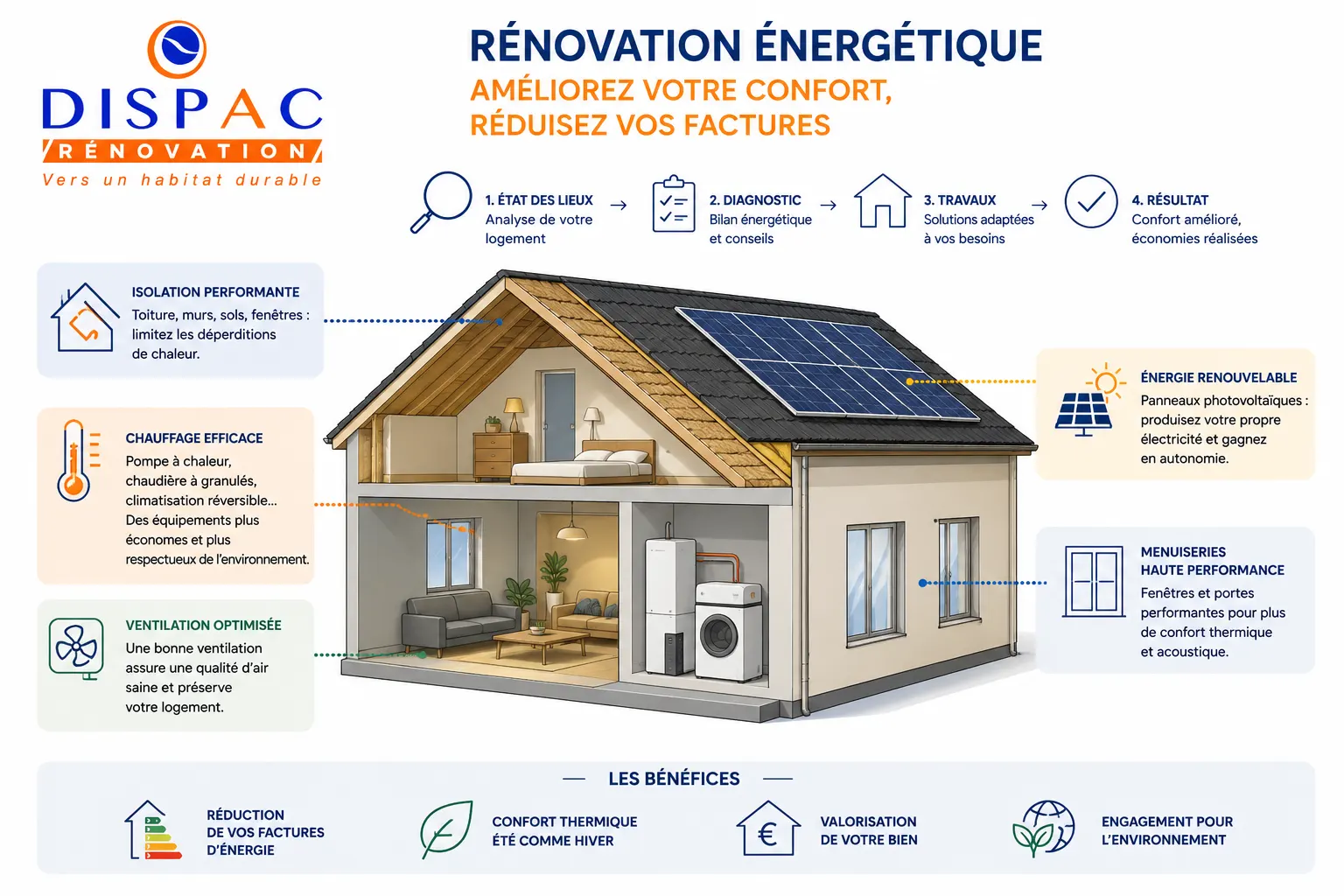 Solution de rénovation proposée par Dispac Énergies dans les Landes