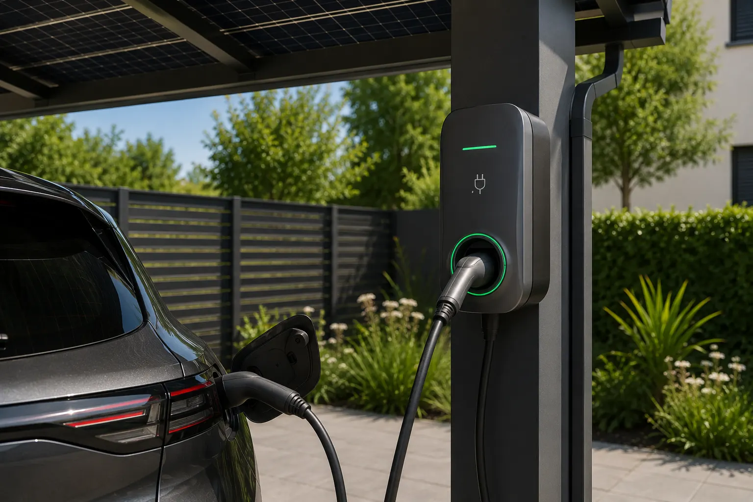 Installation de carport solaire réalisée par Dispac Énergies à Bayonne