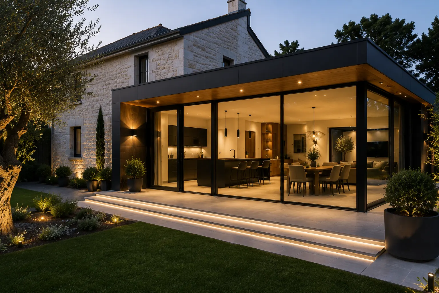 Solution de rénovation énergétique et extension de maison proposée par Dispac Énergies dans les Landes