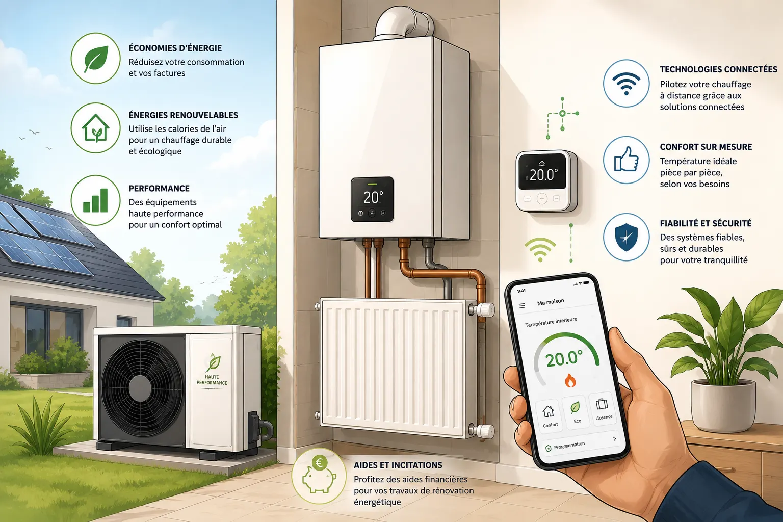 Installation de chauffage et énergie solaire réalisée par Dispac Énergies à Bayonne